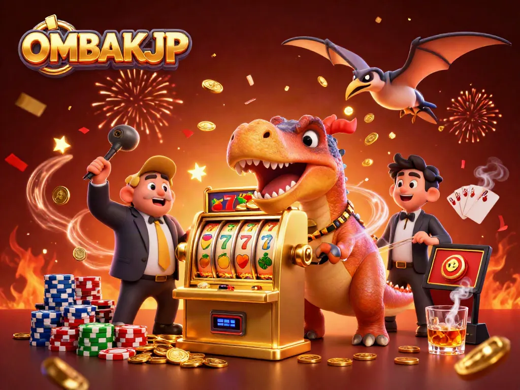 Experience OMBAKJP excitement with a pachycephalosaurus winning jackpots at a casino!