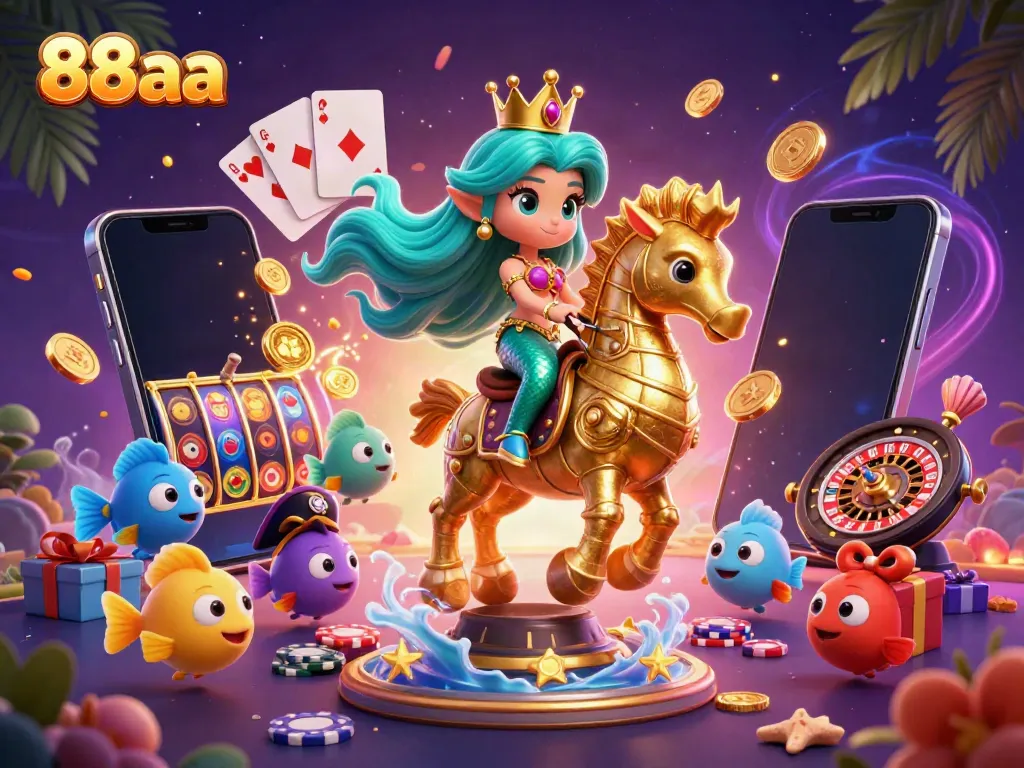 Experience thrilling gameplay with 88aa's massive slots adventure featuring mermaids and seahorses.