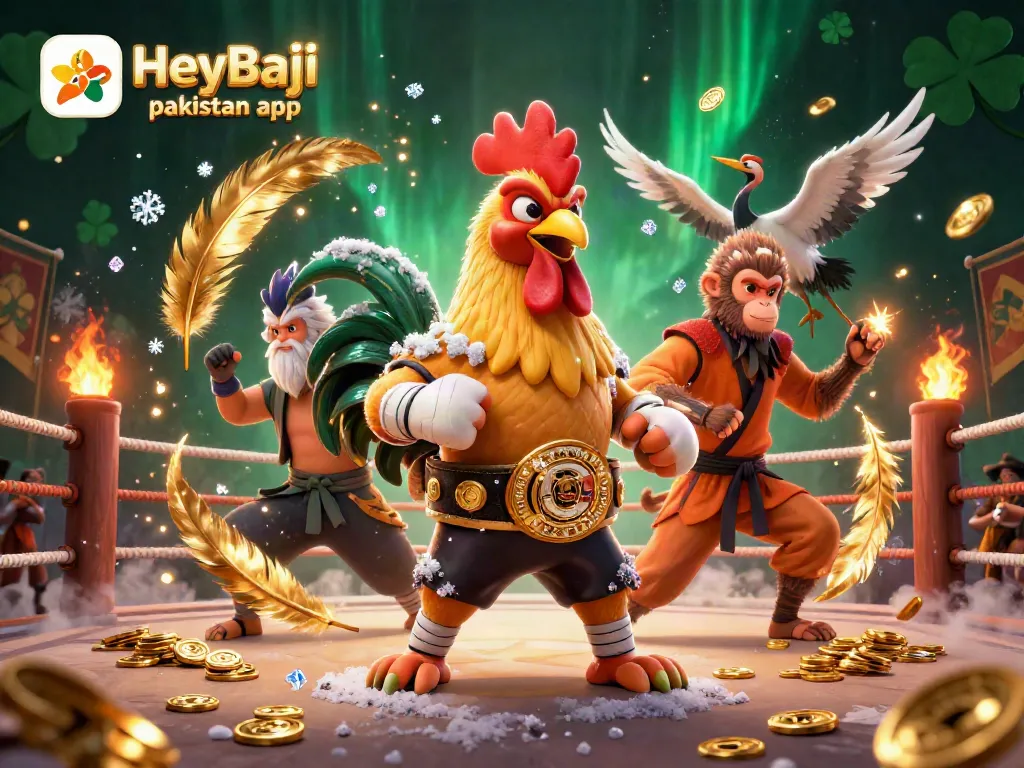 Experience thrilling mobile gaming with the HeyBaji pakistan app, featuring vibrant characters in a casino setting.