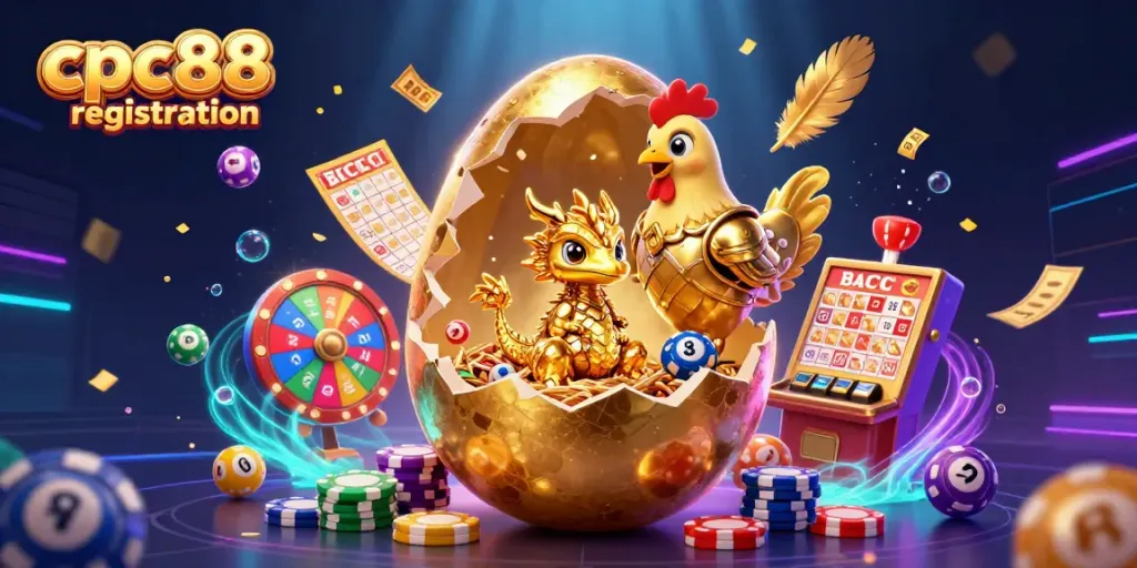 Experience the excitement of cpc88 registration with a captivating gaming scene featuring a golden dragon and vibrant casino elements.