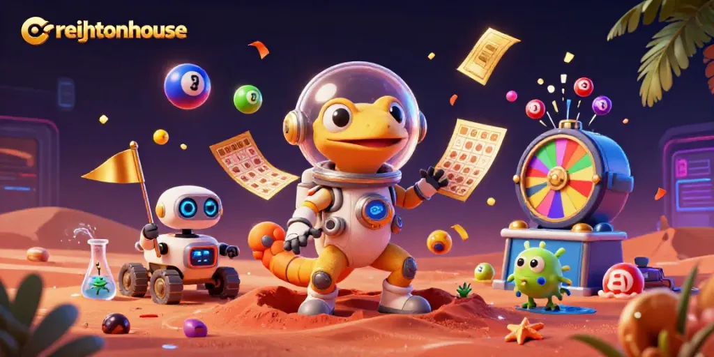 Engage in vibrant games at creightonhouse's golden casino on Mars while winning dynamic jackpots!