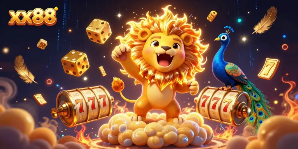 Experience thrilling gameplay at xx88 with vibrant slot reels and golden jackpot chaos.