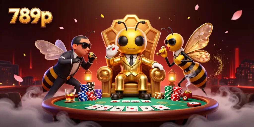 Engage in thrilling poker games with 789p in a vibrant casino scene featuring characters and dynamic elements.