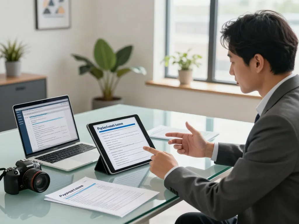 Client consulting about payday loans at https://paydayloans-on.ca/ in a modern office setting.