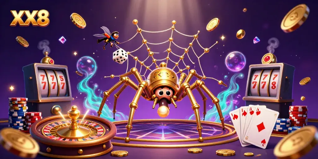 Experience thrilling gameplay with the steampunk spider at the heart of exciting XX8 casino adventures.