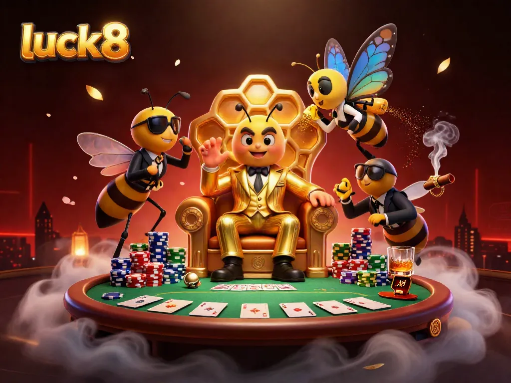 Experience high-stakes gaming action at luck8 with a dynamic casino scene filled with excitement.